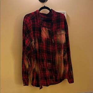Red Plaid Distressed Shirt